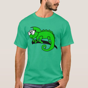 Chameleon hipster koelt dierlijk design af. t-shirt