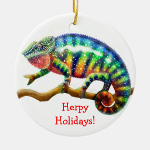 Chameleon Holiday Ornament