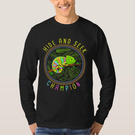 Chameleon Huid en Seek Champion Reptiles T-shirt (Voorkant)