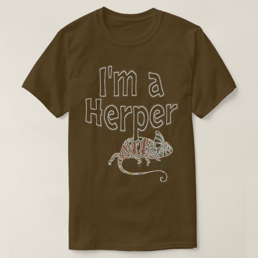 Chameleon Im a Herper neon design T-shirt (Design voorkant)