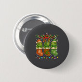 Chameleon In Christmas Socks Lights Chameleon Xmas Ronde Button 5,7 Cm (Voorkant /achterkant)