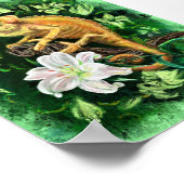 Chameleon in Leaves Green Poster - Schilderen (Hoek)