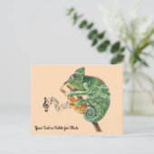 Chameleon Jazz Saxophone - aangepaste tekst Briefkaart (Staand voorkant)