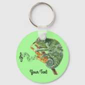 Chameleon Jazz Saxophone - aangepaste tekst Sleutelhanger (Voorkant)
