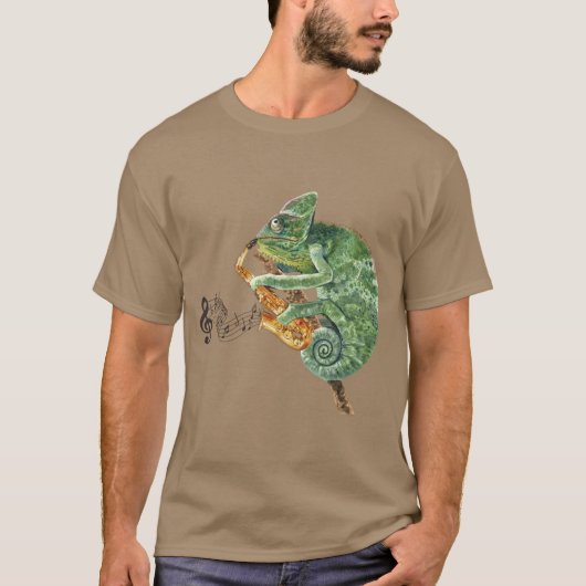 Chameleon Jazz Saxophone T-shirt (Voorkant)