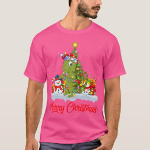Chameleon kerstboom verlichting Santa Chameleon Ch T-shirt