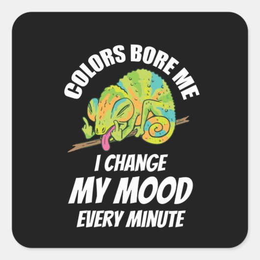 Chameleon - kleuren zijn aan het merken vierkante sticker (Voorkant)