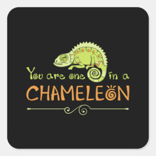 Chameleon Lizard Reptile Gecko Dragon Funny Gift Vierkante Sticker