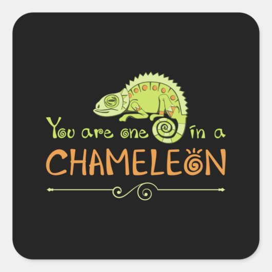 Chameleon Lizard Reptile Gecko Dragon Funny Gift Vierkante Sticker (Voorkant)
