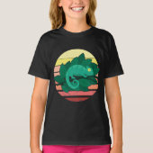 Chameleon Lizard Retro Sunset Reptiles T-shirt (Voorkant)