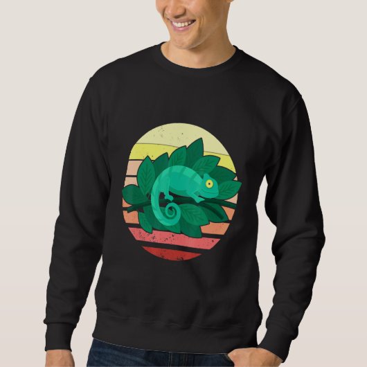 Chameleon Lizard Retro Sunset Reptiles Trui (Voorkant)