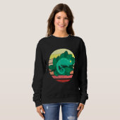 Chameleon Lizard Retro Sunset Reptiles Trui (Voorkant volledig)