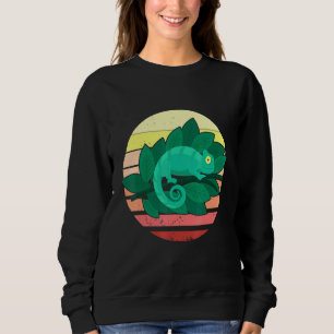 Chameleon Lizard Retro Sunset Reptiles Trui