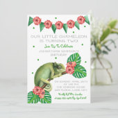 Chameleon Lizard Second Birthday Kaart (Staand voorkant)