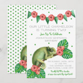 Chameleon Lizard Second Birthday Kaart (Voorkant / Achterkant)