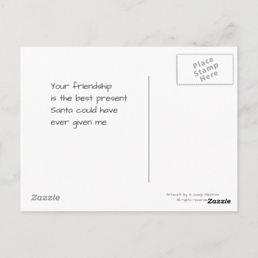 Chameleon met Kerstmis. Briefkaart (Achterkant)