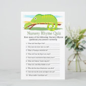 Chameleon Nursery Rhyme Quiz baby shower game (Staand voorkant)