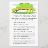 Chameleon Nursery Rhyme Quiz baby shower game (Voorkant)
