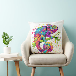Chameleon Paint Vlekken Waterverf Stijl Gooi Pil Kussen