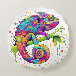 Chameleon Paint Vlekken Waterverf Stijl Gooi Pil Rond Kussen