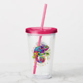 Chameleon Paint Vlekken Waterverf Style Acryl Drinkbeker (Achterkant)