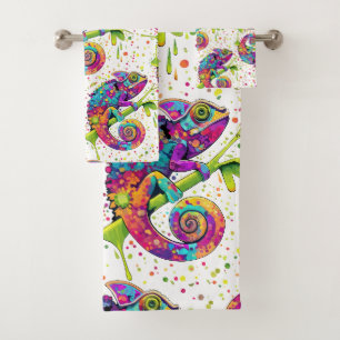 Chameleon Paint Vlekken Waterverf Style Bad Handdoek