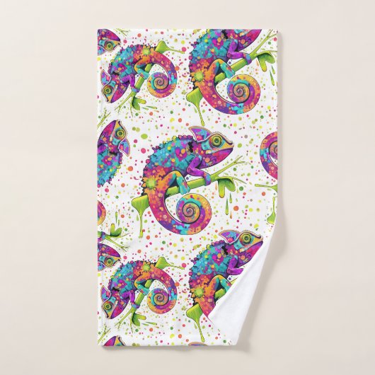 Chameleon Paint Vlekken Waterverf Style Bad Handdoek (Handdoek)