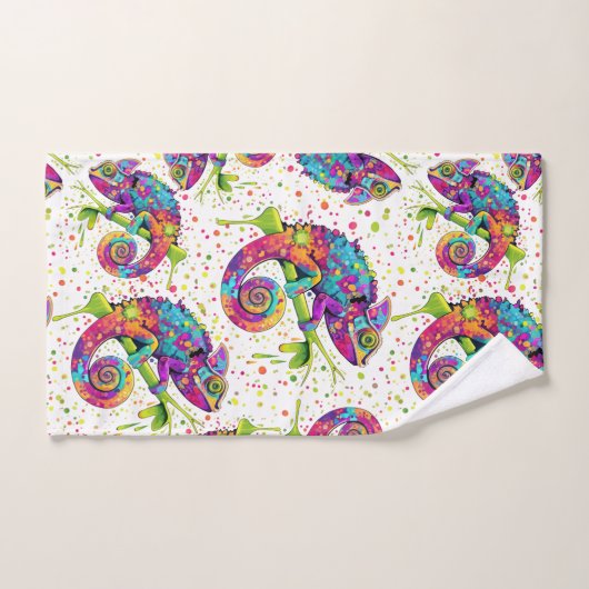 Chameleon Paint Vlekken Waterverf Style Bad Handdoek (Handdoek)