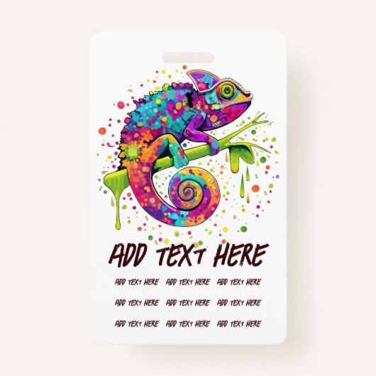 Chameleon Paint Vlekken Waterverf Style Badge (Voorkant)