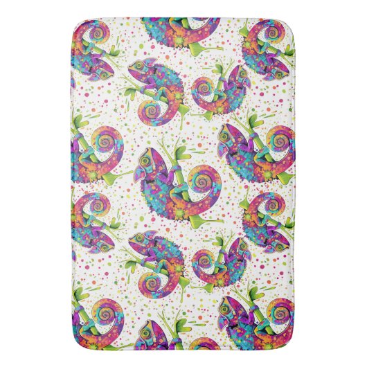 Chameleon Paint Vlekken Waterverf Style Badmat (Voorkant Verticaal)