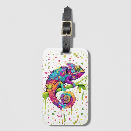 Chameleon Paint Vlekken Waterverf Style Bagagelabel (Voorkant (verticaal))