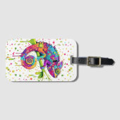 Chameleon Paint Vlekken Waterverf Style Bagagelabel (Voorkant (horizontaal))