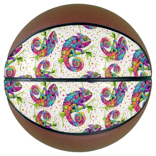 Chameleon Paint Vlekken Waterverf Style Basketbal (Voorkant)