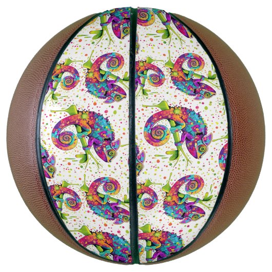 Chameleon Paint Vlekken Waterverf Style Basketbal (Verticaal)