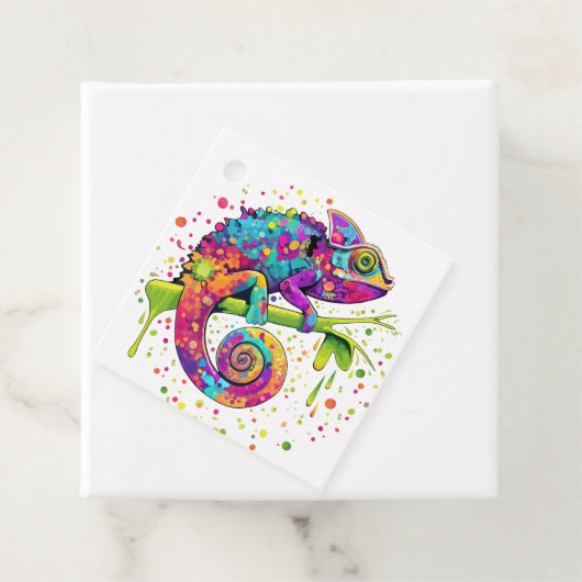 Chameleon Paint Vlekken Waterverf Style Bedankjes Labels (In situ)