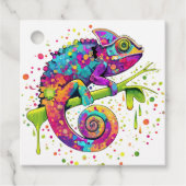 Chameleon Paint Vlekken Waterverf Style Bedankjes Labels (Voorkant)