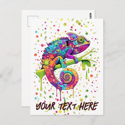 Chameleon Paint Vlekken Waterverf Style Briefkaart (Voorkant / Achterkant)