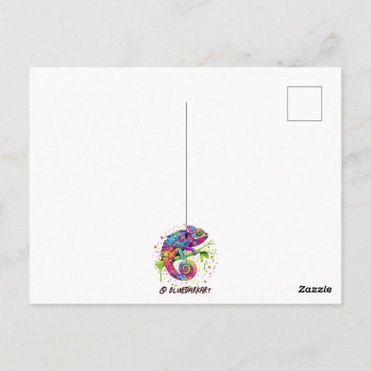Chameleon Paint Vlekken Waterverf Style Briefkaart (Achterkant)
