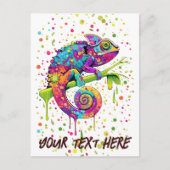 Chameleon Paint Vlekken Waterverf Style Briefkaart (Voorkant)