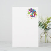 Chameleon Paint Vlekken Waterverf Style Briefpapier (Staand voorkant)