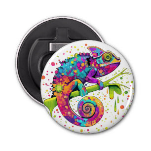 Chameleon Paint Vlekken Waterverf Style Button Flesopener