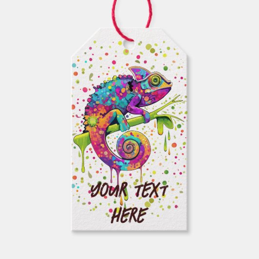 Chameleon Paint Vlekken Waterverf Style Cadeaulabel (Voorkant)