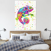 Chameleon Paint Vlekken Waterverf Style Canvas Afdruk (Insitu (Slaapkamer))