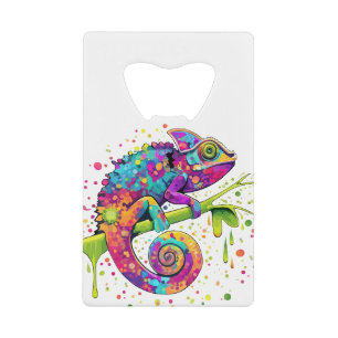 Chameleon Paint Vlekken Waterverf Style Creditkaart Flessenopener