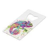 Chameleon Paint Vlekken Waterverf Style Creditkaart Flessenopener (Achterkant Gekanteld)