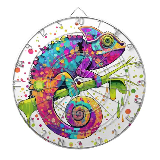 Chameleon Paint Vlekken Waterverf Style Dartbord (Voorkant)