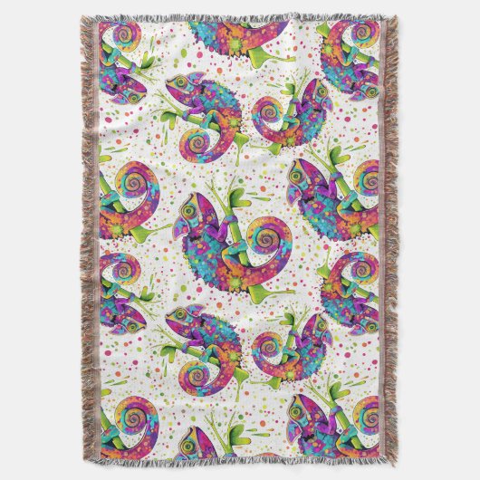 Chameleon Paint Vlekken Waterverf Style Deken (Voorkant Verticaal)