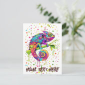 Chameleon Paint Vlekken Waterverf Style Feestdagenkaart (Staand voorkant)