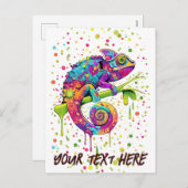 Chameleon Paint Vlekken Waterverf Style Feestdagenkaart (Voorkant / Achterkant)