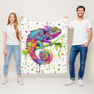 Chameleon Paint Vlekken Waterverf Style Fleece Deken